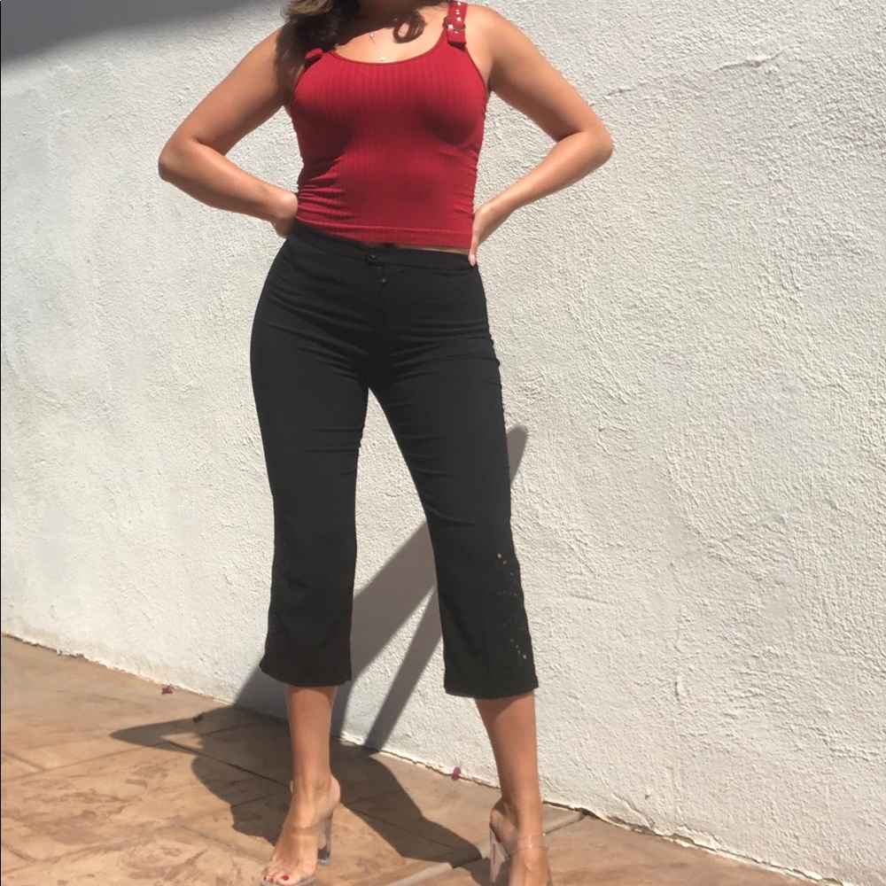 Y2K sexy black capris